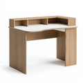 Schreibtisch 120 x 60 x 90 cm in Eichefarben Weiß aus Holzwerkstoff mit Aufsatzregal