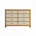 Kommode 160 x 45 x 100 cm Holz Beige mit 8 Schubladen geriffeltes Design