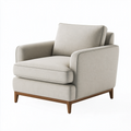 Sessel 90 x 85 x 85 cm Stoff Beige mit Holzfüßen - gepolstert