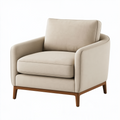 Sessel 82 x 85 x 82 cm Stoff Beige Holzgestell für Wohnzimmer Modern